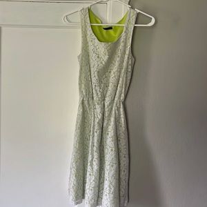 White dress with bright underlay